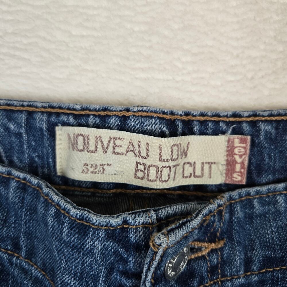 Levi's 525 Nouveau Low Bootcut Womens 14 Jeans Denim Dark Wash 0730 - Picture 3 of 11